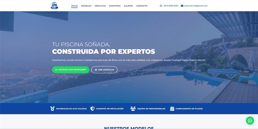 Sitio web de Piscinas CMS